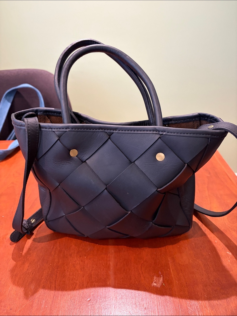 Nisolo Black Woven Leather Shoulder Bag